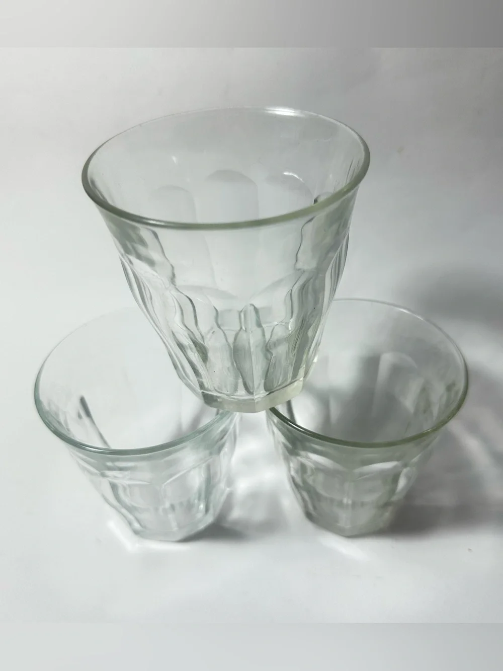 3 Vintage Duralex Picardie Glasses Clear 3.25” 8.4cm 20cl 6.75 oz Made In France